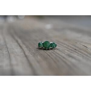 Engagement ring Emerald s, Natural Real and Raw, size 3 4 5 6 7 8 9 10 11 12